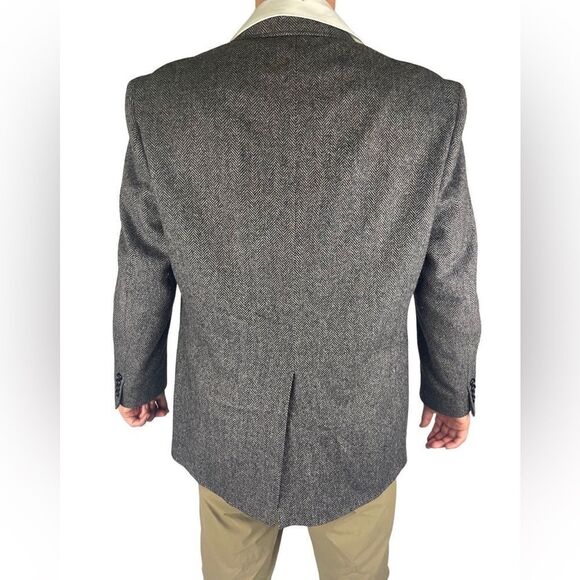 Lands’ End Men’s Vintage Gray Lambswool/Wool 2-Button Blazer Made in USA Sz: 43R - Picture 4 of 9